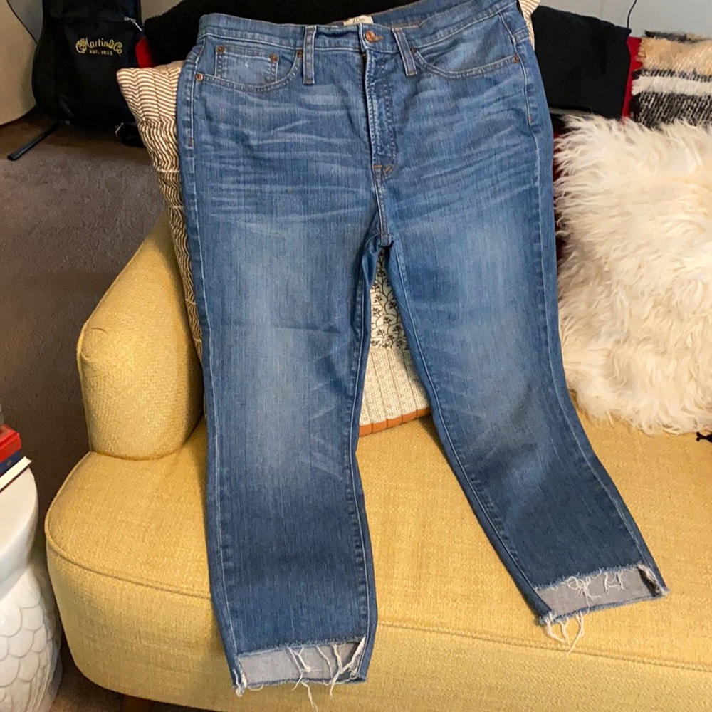J.Crew Womens Straight Cut Cropped Blue Jeans 31P